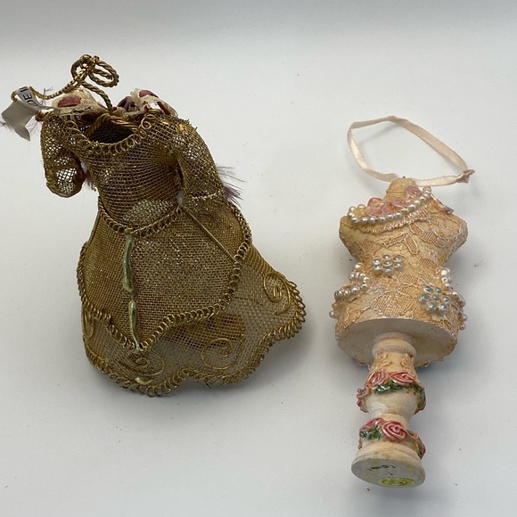 Two Victorian Style Dress Form Ornaments Vintage - Picture 6 of 13